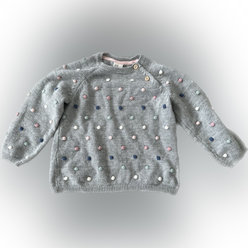 ⭐️HOST PICK⭐️ H&M baby girl sweater with multi-colored swiss dots